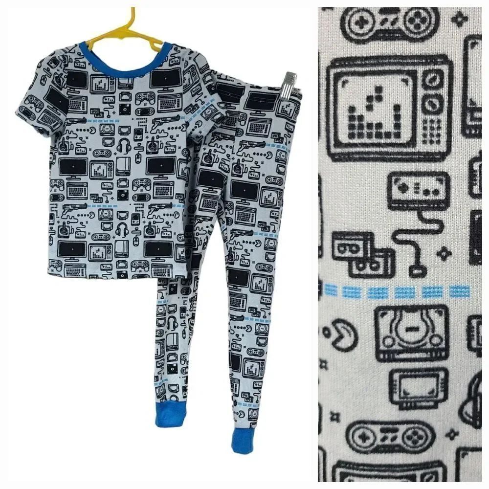 Little Rebels Boys 5 Pajama Set Super Soft Gamer PJs 2pc Set Video Game Motif